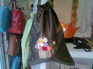 Lingerie bag in taffeta