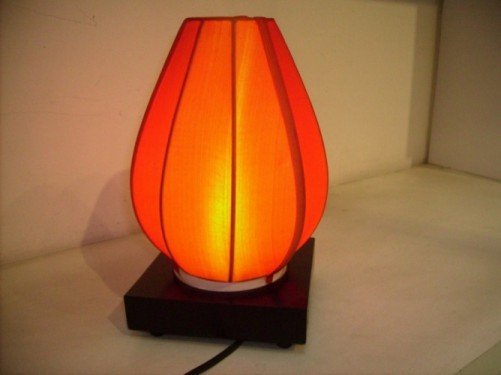 Orange silk lamp