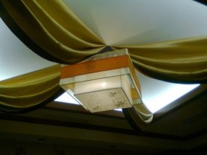 Silk lamp with hand drawing