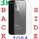 3x Back film screen protector for iPhone 4 4G IOS4 OS4