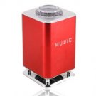 Mini Square Speaker Sound Box with Light Red