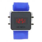 Classical Fashion LED Rubber Wrist Watch with Red Light