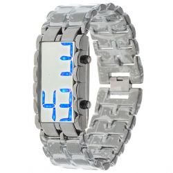 Exquisite Lava Blue LED Display Watch For Man