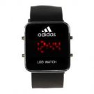 Fashion and Charming Design Red LED Watch (Black)