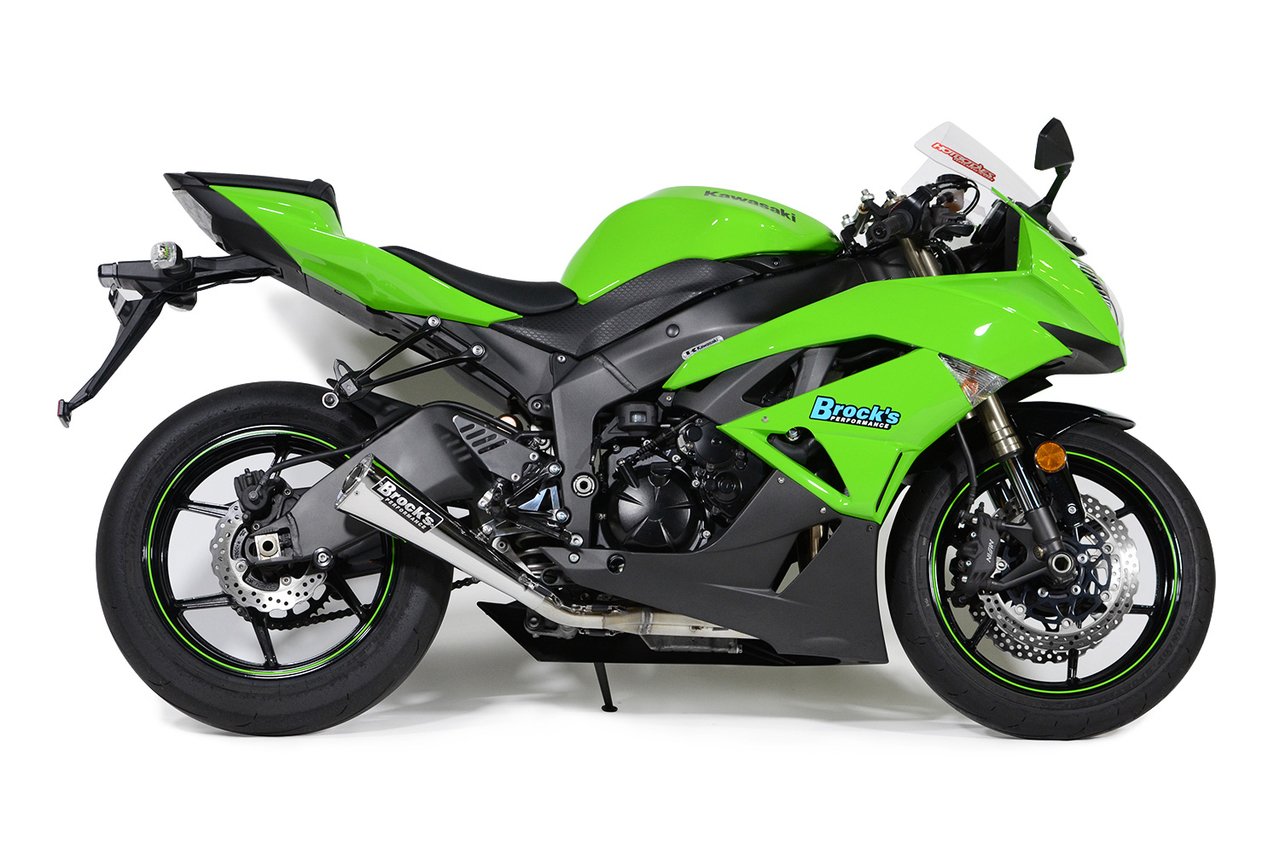 Brocks alien head full polished exhaust zx6r 09-18
