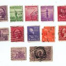 LOT OF 12 DIFFERENT OLD U.S. STAMPS, EACH AT LEAST 40 YEARS OLD