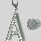 STAINLESS STEEL/RHINESTONE  "A" PENDANT