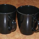 LOT OF FOUR EACH GIBSON GLOSS BLACK MUGS AND PLATES