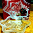 MIKASA CHRISTMAS STAR 9-1/4" TREE MOTIF GLASS SWEET DISH.
