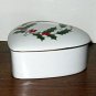 HOLLY PATTERN GLOSS CERAMIC HOLIDAY KEEPSAKE/TRINKET BOX