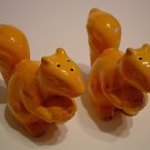 SQUIRREL GLAZED CERAMIC SALT AND PEPPER SHAKERS