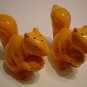 SQUIRREL GLAZED CERAMIC SALT AND PEPPER SHAKERS