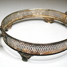 ROUND SILVERPLATE CASSEROLE HOLDER (Tarnished.)