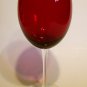 RUBY RED TALL-STEMMED WATER/WINE GLASS.