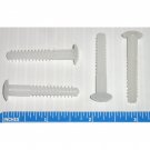 White Plastic Furniture Assembly Dowel Pins 42mm x 6mm Smooth Nail Head