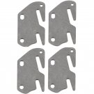 4 Bed Rail Double Hook Plates Fits 2" Bracket or Bed Post - Flat 13 ga. Steel - Made In USA