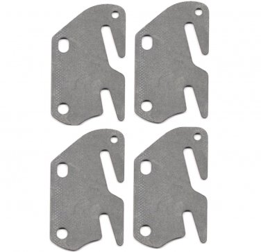 4 Bed Rail Double Hook Plates Fits 2" Bracket or Bed Post - Flat 13 ga. Steel - Made In USA