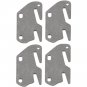 4 Bed Rail Double Hook Plates Fits 2" Bracket or Bed Post - Flat 13 ga. Steel - Made In USA