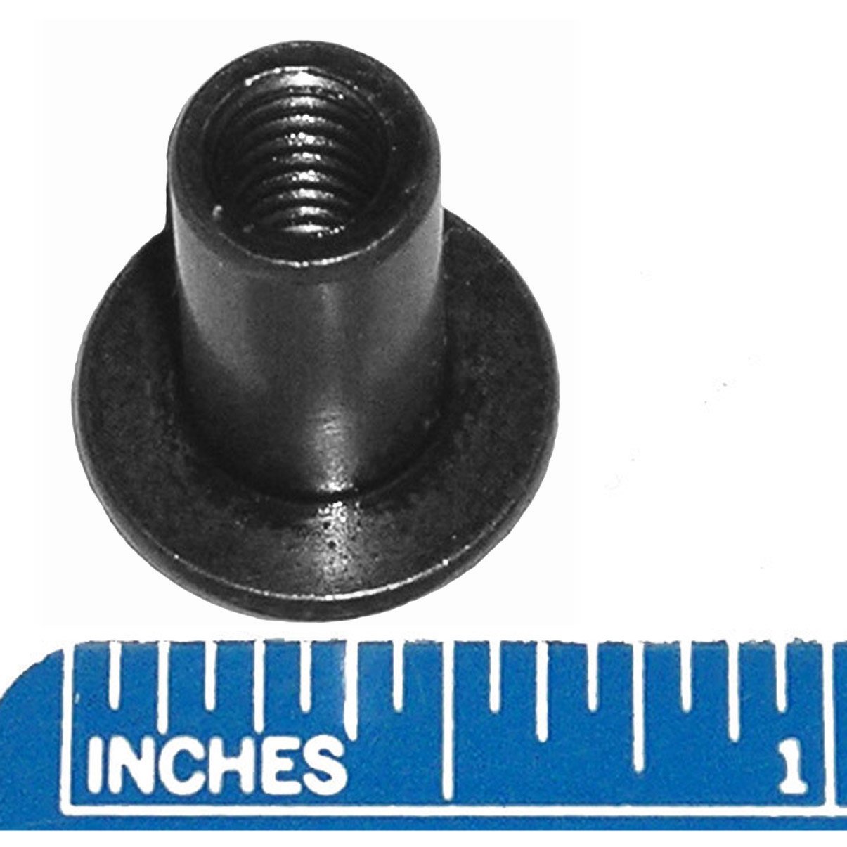 1/4" 20 TPI Black Furniture Connector Cap Nuts 17mmn Diameter Head, Hex Drive (4 Pack)