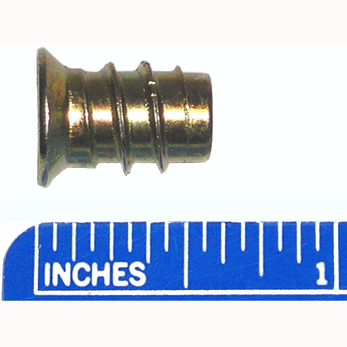 6mm M6 x 1.00 Threaded Wood Screw Thread Inserts with Flange 15mm Long