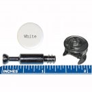 15mm x 12mm Cam Lock, 24.5mm Wood Thread Dowel, White Covers Furniture Fastener Kit (5 Sets)