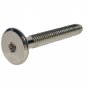 1/4" - 20 x 45mm (1-25/32") Chrome Finish Hex Drive 17mm Flat Pancake Head Furniture Screw 18 Bolts