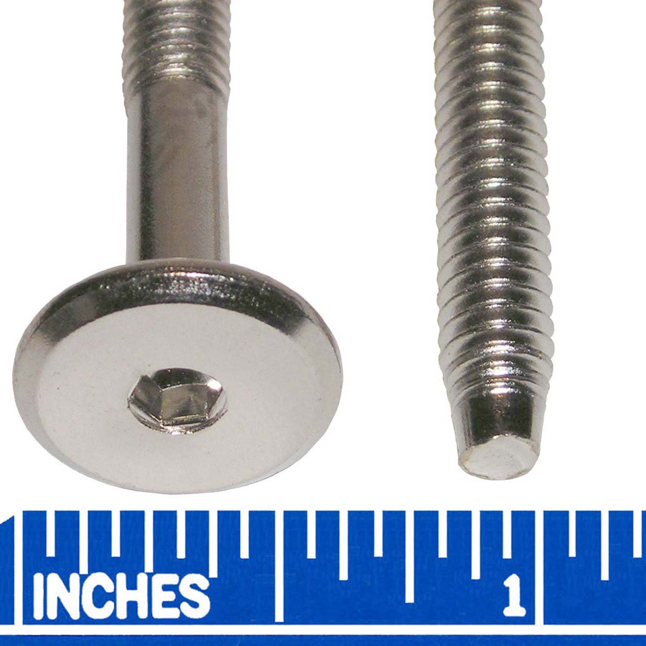 1/4" 20 x 60mm (23/8") Chrome Finish Hex Drive 17mm Flat Pancake