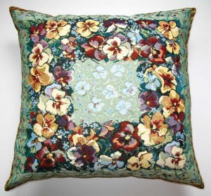 PANSY - TAPESTRY PILLOW COVER - ART DECORATIVE CUSHION