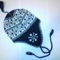 Blue Snowflake Ski Snowboard Knit Earflap Beanie Cap