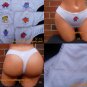 100 % cotton thongs with stamped smiley face
