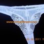 XL white embroidered tulle low-rise thong