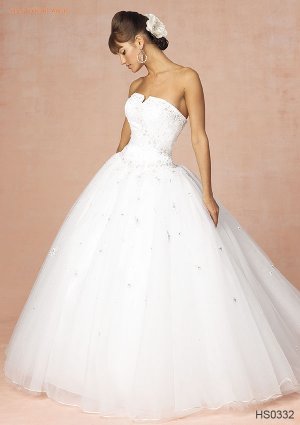 Ball Strapless Beading Wedding Dress