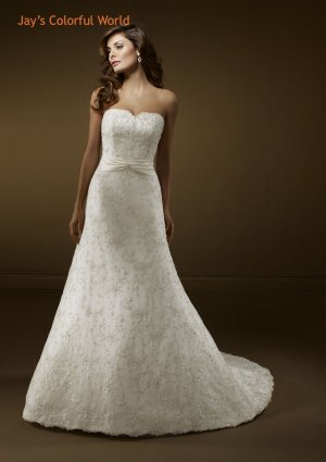 A-Line Sweetheart Neckline Strapless Wedding Dress Bridal Gown