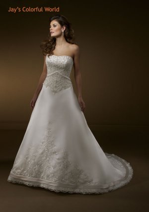 Scoop Scoop Neckline with embroidery Wedding Dress Bridal Gown