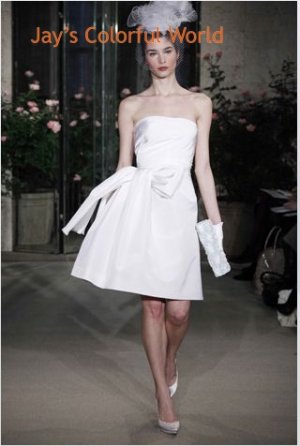 Tea-Length Straight Neckline Strapless Wedding Dress Bridal Gown Evening Dress
