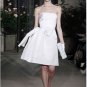 Tea-Length Straight Neckline Strapless Wedding Dress Bridal Gown Evening Dress