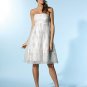 Tea-Length Straight Neckline Appliqued Custom Made Wedding Dress Bridal Gown Evening Dress