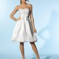 Tea-LengthScoop Necklne Strapless Custom Made Wedding Dress Bridal Gown Evening Dress