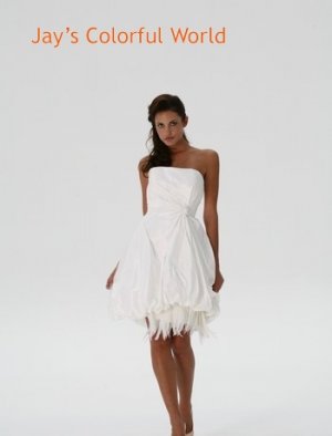 Tea-Length Strapless Custom Made Wedding Dress Bridal Gown Evening Dress