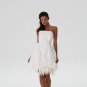 Tea-Length Strapless Custom Made Wedding Dress Bridal Gown Evening Dress