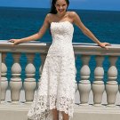 Tea-Length Lace Custom Made Wedding Dress Bridal Gown Evening Dress