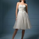 Tea-Length Scoop Neckline Custom Made Wedding Dress Bridal Gown