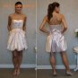 Short Scoop Neckline Strapless Beading Custom Made Wedding Dress Bridal Gown