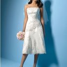 Summer Wedding A-line Straight Neckline Appliques Beading Wedding Dress Bridal Gown