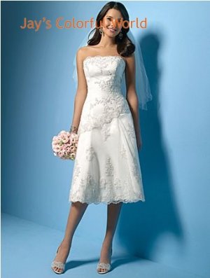 Summer Wedding A-line Straight Neckline Appliques Beading Wedding Dress Bridal Gown