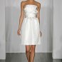 New Design Sheath Scoop Neckline Strapless Short Wedding Dress Bridal Gown