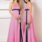 Pink  A-line Spaghetti Strap Chiffon Bridesmaid Dress