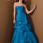 Sky Blue Scoop Neckline Strapless Bridesmaid Dress Evening Dress