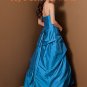 Sky Blue Scoop Neckline Strapless Bridesmaid Dress Evening Dress
