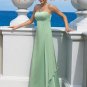 Green Spaghetti Strap Straight Neckline Bridesmaid Dress Evening Dress